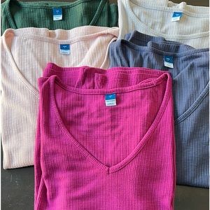 ##5 Old Navy Luxe Ribbed Short sleeve T Shirts Size Large